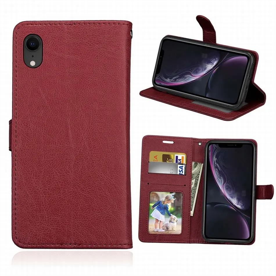 Чехол подставка карамельного цвета для iPhone 12 2020 X XS Max 8 7 6 6S Plus 5 5S с отделением карт