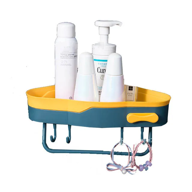 

Punch-free Bathroom Storage Rack Waterproof Sticky Hook Type Drain Storage Rack Bathroom Toiletries Shelf Kitchen Storage Rack