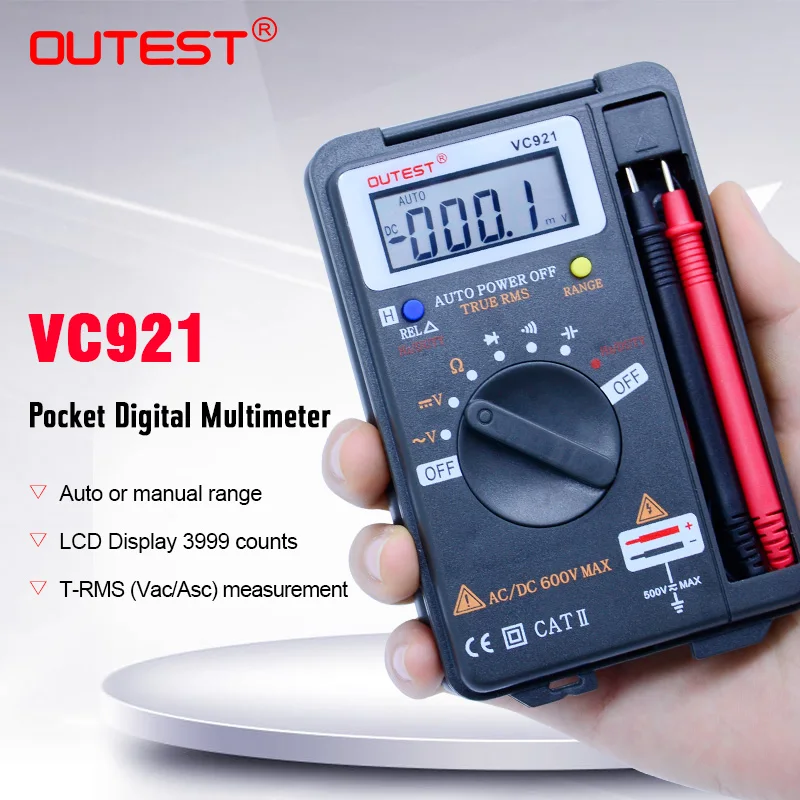 Цифровой мини мультиметр OUTEST VC921 DMM встроенный персональный карманный цифровой