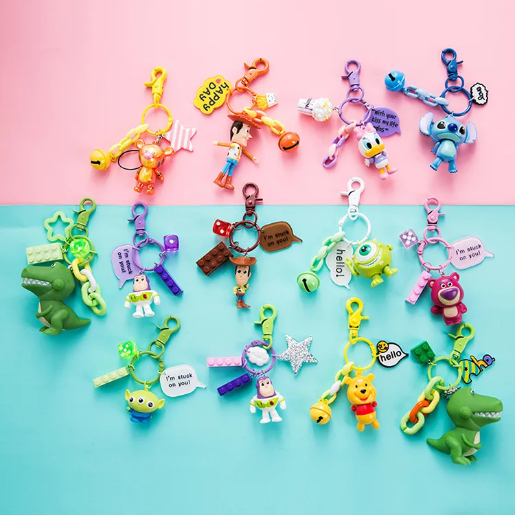 Креативное кольцо для ключей с изображением Микки Мауса и Дональда Дака брелок