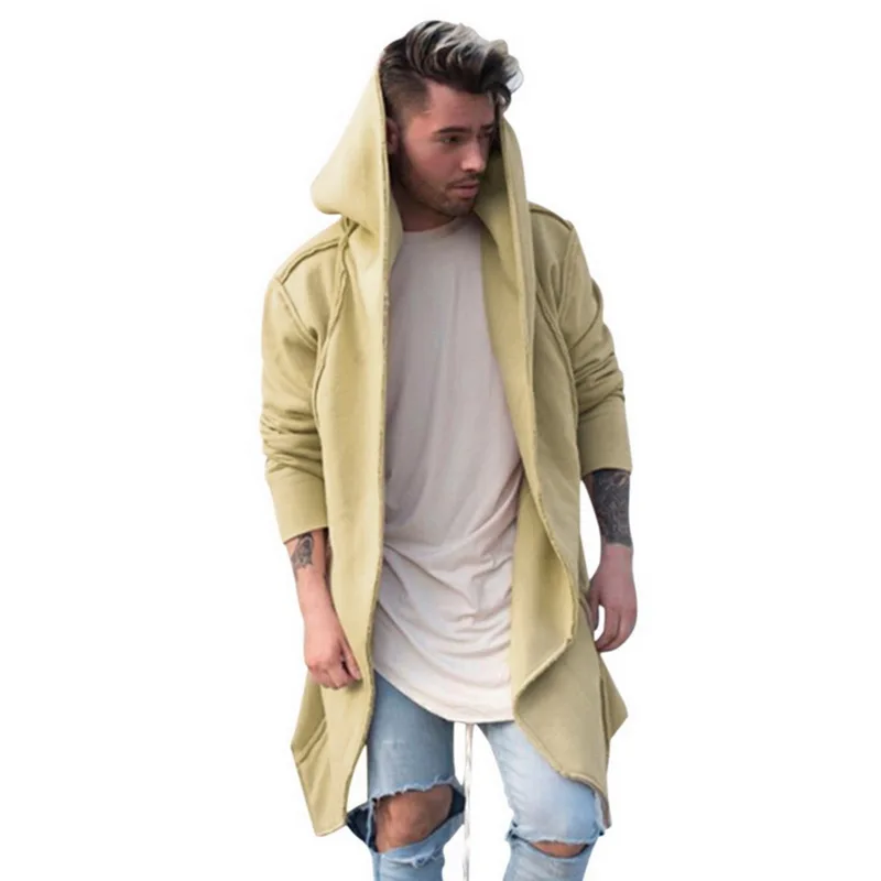 CALOFE модный бренд толстовки с капюшоном мужские черные хип хоп мантия пальто