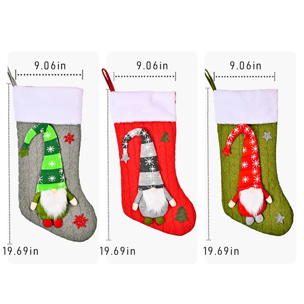 Christmas Stocking Sack Xmas Gift Candy Bag Noel Decorations for Home Navidad Sock Tree Decor 2022 New Year | Дом и сад
