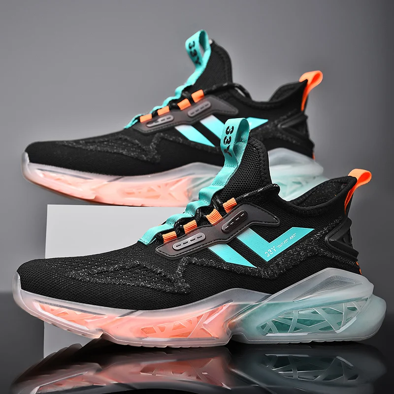 

Men Reflective Running Shoes 2021 New Breathable Sneakers Outdoor Comfortable No-slip Sports Jogging Shoes Zapatillas Hombre