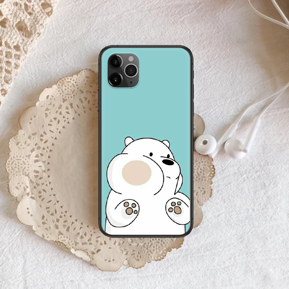 

Bare Cute Bear Cartoons Phone Case Cover Hull For iphone 5 5s se 2020 6 6s 7 8 12 mini plus X XS XR 11 PRO MAX black Funda Soft