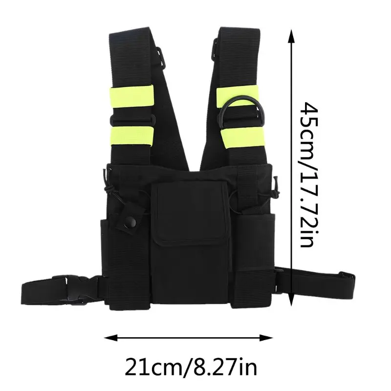 

Free shipping Universal Chest Front Dual Pocket Pack Pouch Holster Vest Rig Carry Case Bag for Baofeng 2 Way Radio Walkie Talkie