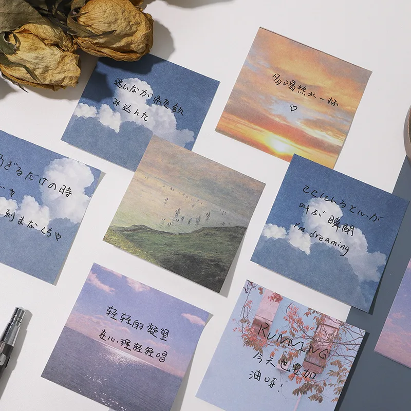 

Free shipping scenery sticky note student hand account diy decoration material message memo note paper office decoration