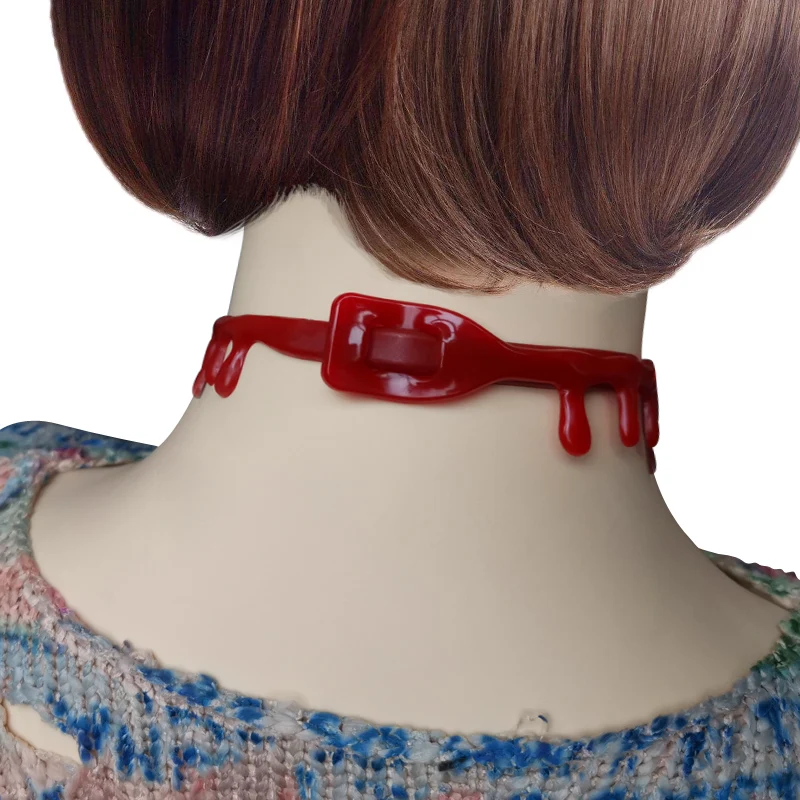 Halloween Blood Drip Necklace Vampire Bloody Choker Necklace Red Horror Scary Costumes Party Decorations Accessories image 2