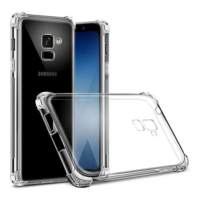 Мягкий прозрачный чехол для телефона Samsung Galaxy A6 A8 Plus 2018 A6plus A8plus, роскошная подушка безопасности, противоударный прозрачный силиконовый чехол, чехол