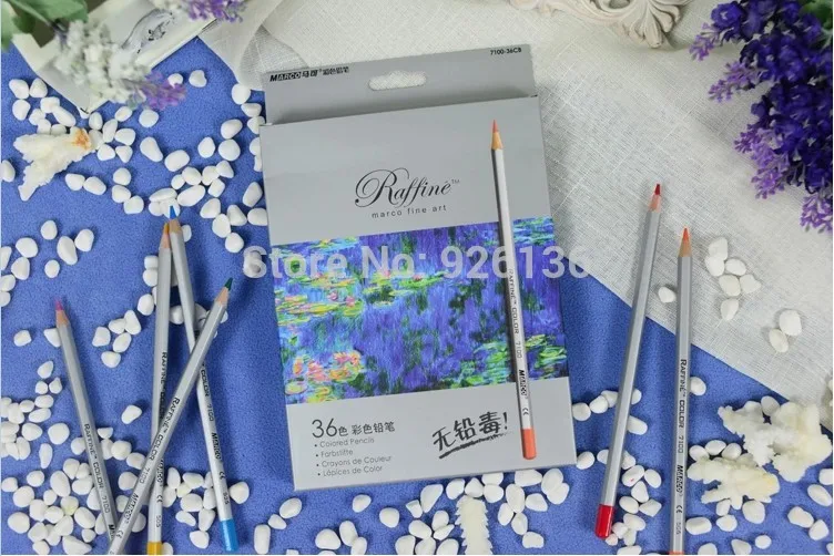 

Marco Fine Art 36 Color Drawing Oil Base Non-toxic Pencils set for Artist Sketches Drawing (7100-CB)