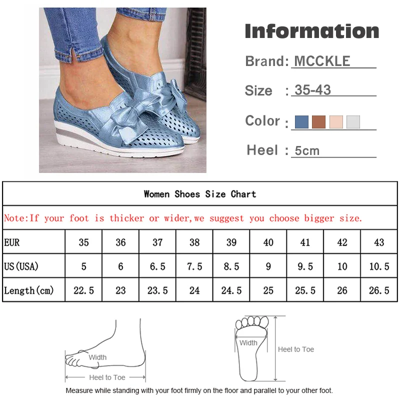 

Autumn Wedges Vulcanized Shoes Woman Hollow Out Bowtie Platform Ladies Slip On Breathable Casual Comfort Female Moccasins