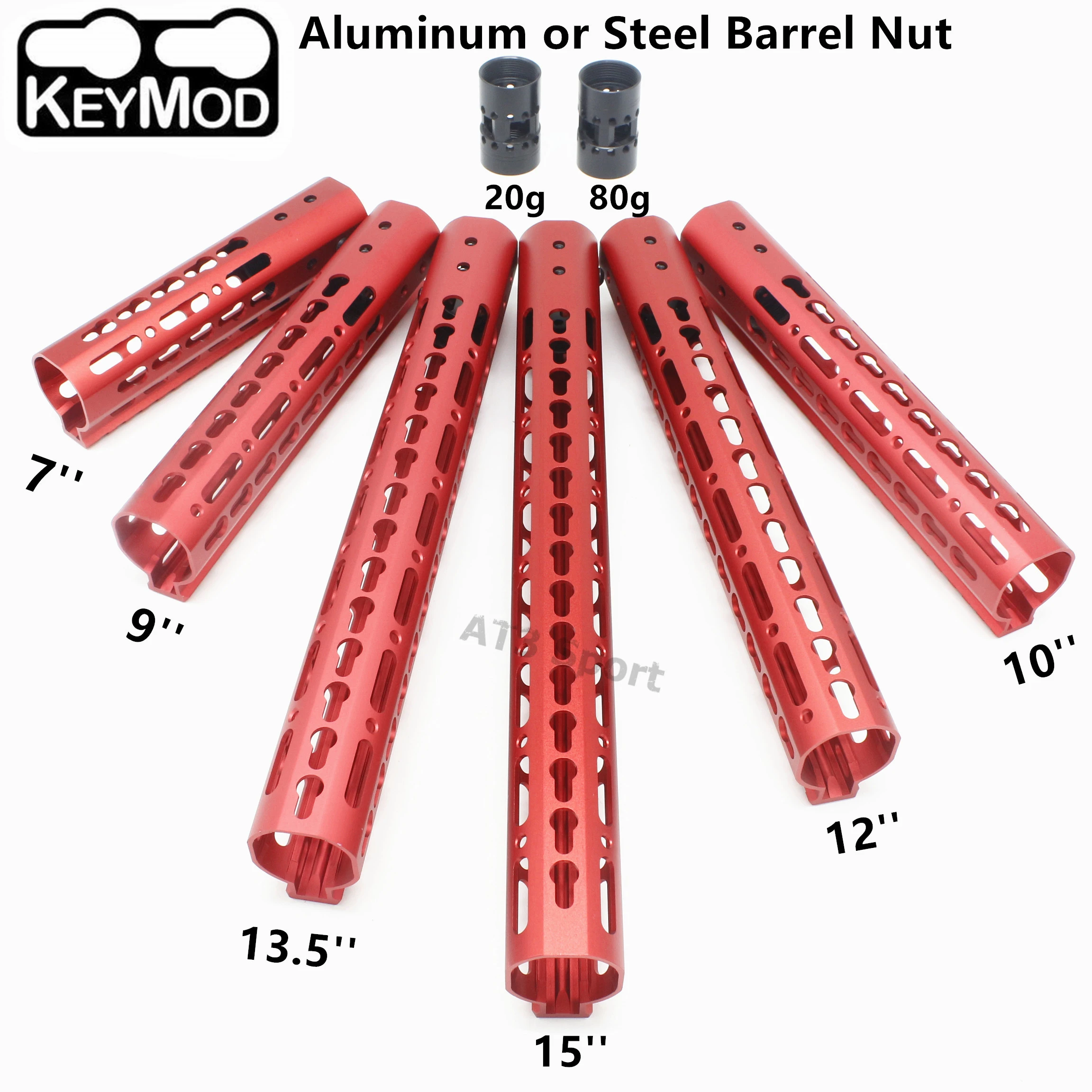 7/9/10/12/13.5/15 ''Red Free Float KeyMod Handguards Picatinny Rails Fit .223/5.56 винтовка Охотничьи