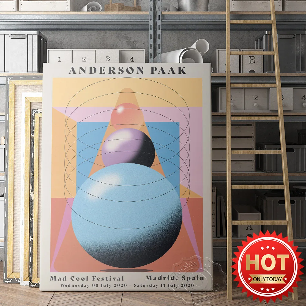 

Anderson Paak Art Poster, Mad Cool Festival Wall Art, Madrid Spain, Rock Music Prints Art, Anderson Paak Fans Collection Picture