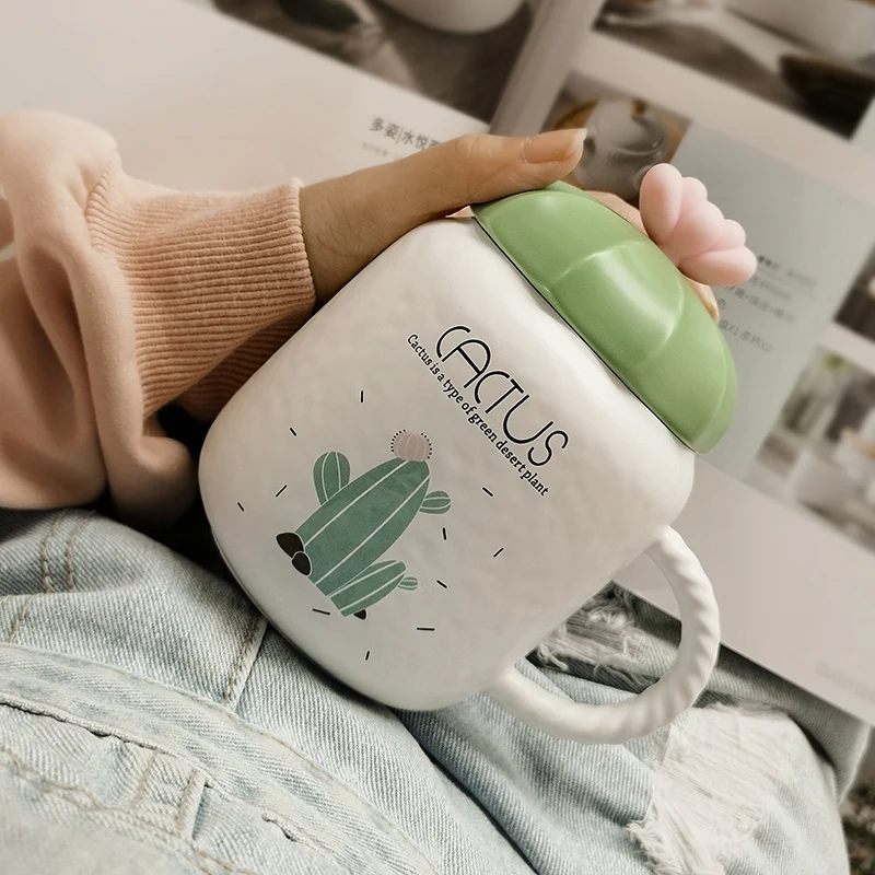 Керамика милый Кофе кружка с крышкой простые офисные утепленная &quotдрузья&quot