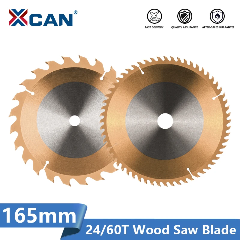 

XCAN Carbide Tipped Wood Cutting Disc 165mm 24T,60T TiCN Coated TCT Circular Saw Blade