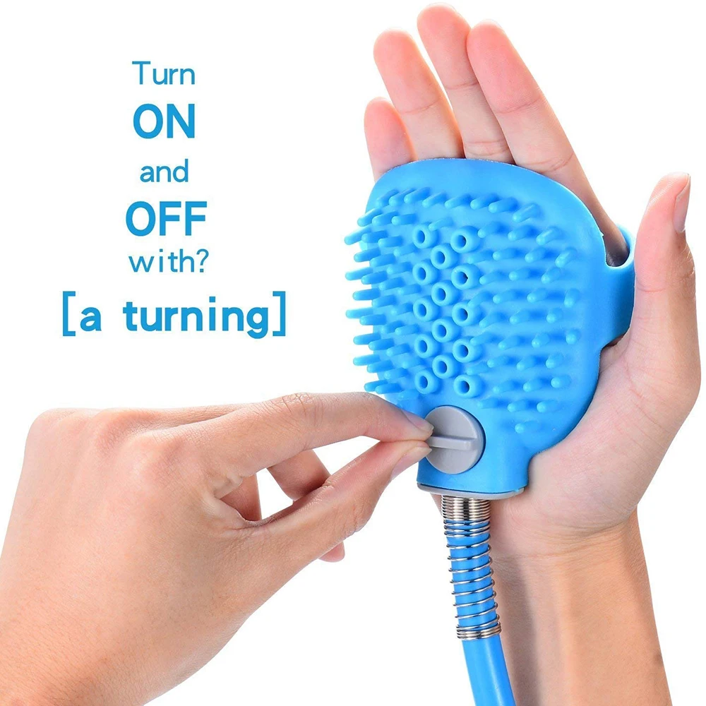 

Pet Shower Sprayer Bathing Tool 2-in-1 Brush Dog Cat Horse Cleaning and Massaging Combination Multi-Functional Scrubber