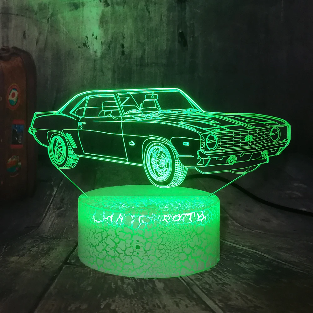 Современный крутой транспортный автомобильный 3D светодиодный хрустящий белый