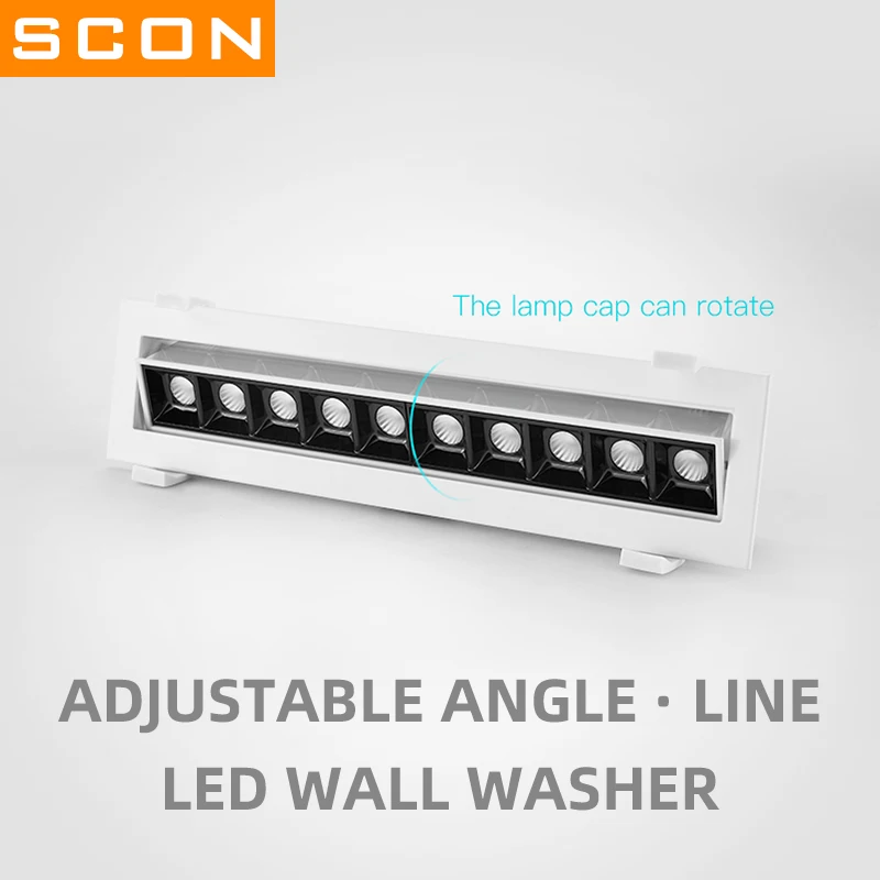 

SCON Embedded Adjustable Angle Line Led Spotlight Spot Room Decor 15W Ceiling Lamp for Living Room Lightingh