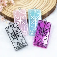 10pcs 3919mm tarot cards charms the world flat back resin cabochons diy accessory for necklace pendant