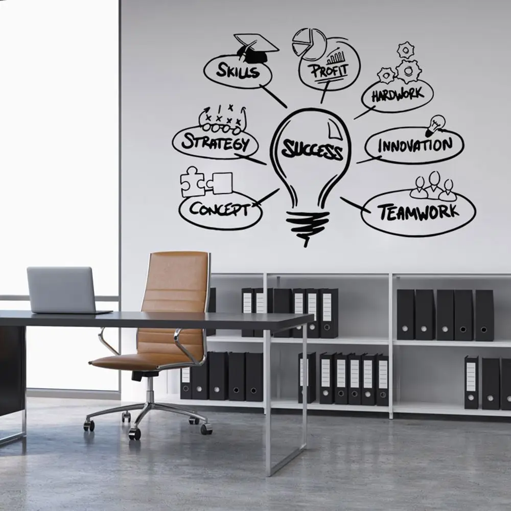 

Горячее слово успех офис стикер стены Vinilos Decorativos Para Paredes для компьютера офиса украшение стены съемные цитаты-наклейки Наклейка