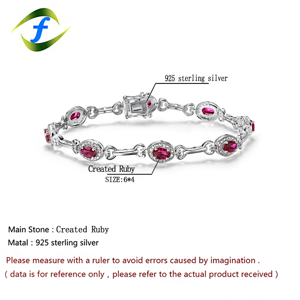 

GZ ZONGFA Hot Selling Red Gemstone 925 Sterling Silver Dainty Jewelry Charm Engagement Women Bracelet