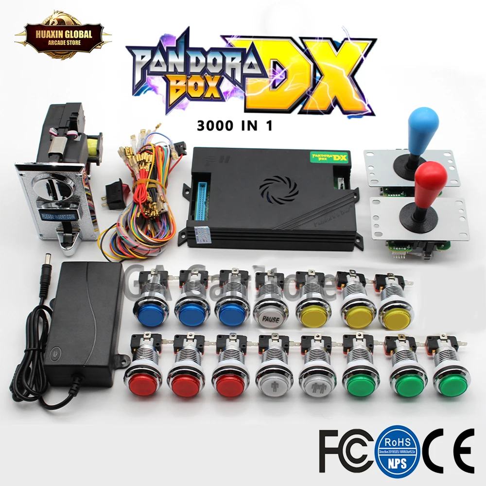 2 игрока оригинальный комплект Pandora Box DX джойстик SANWA Хромированный Светодиодный