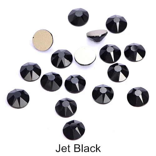 Jet Black SS16 144 шт. 2088 Одежда высшего качества прозрачный арт для ногтей со стразами с 16 украшения для ногтей блестящее Стекло Стразы, не требующие горячего крепления H0913 - Цвет: Jet Black