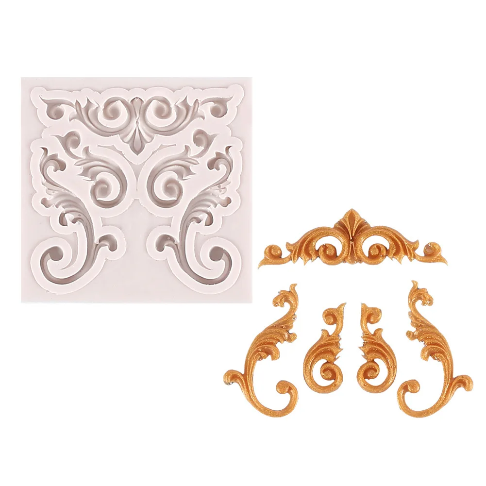 

DIY European Retro Classical Relief Baroque Lace Rattan Silicone Mold Liquid Resin 3D Wall Panel Molds for Gypsum Concrete Form