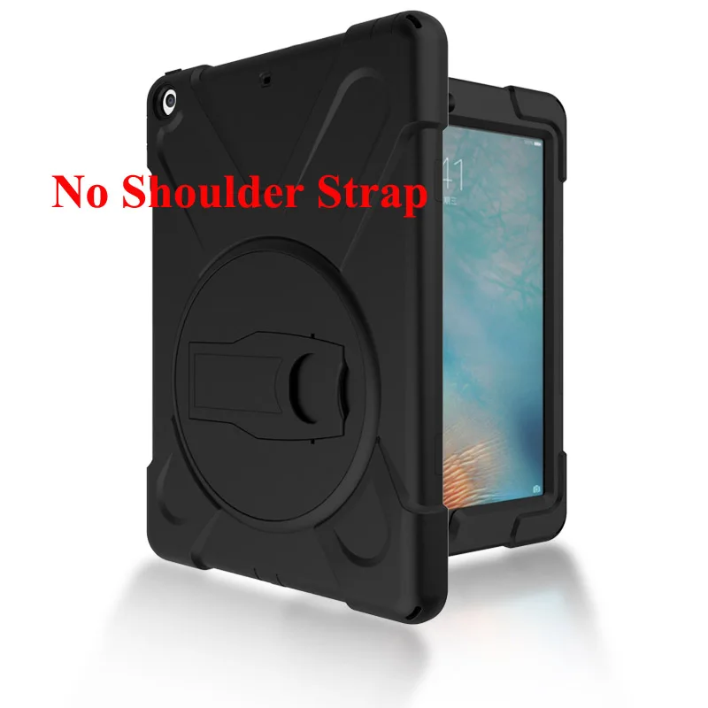 Черный Чехол для нового iPad 9,7 6th iPad 9,7 планшет, безопасный сверхмощный ударопрочный Прочный чехол с 360 Вращающаяся подставка - Цвет: Черный