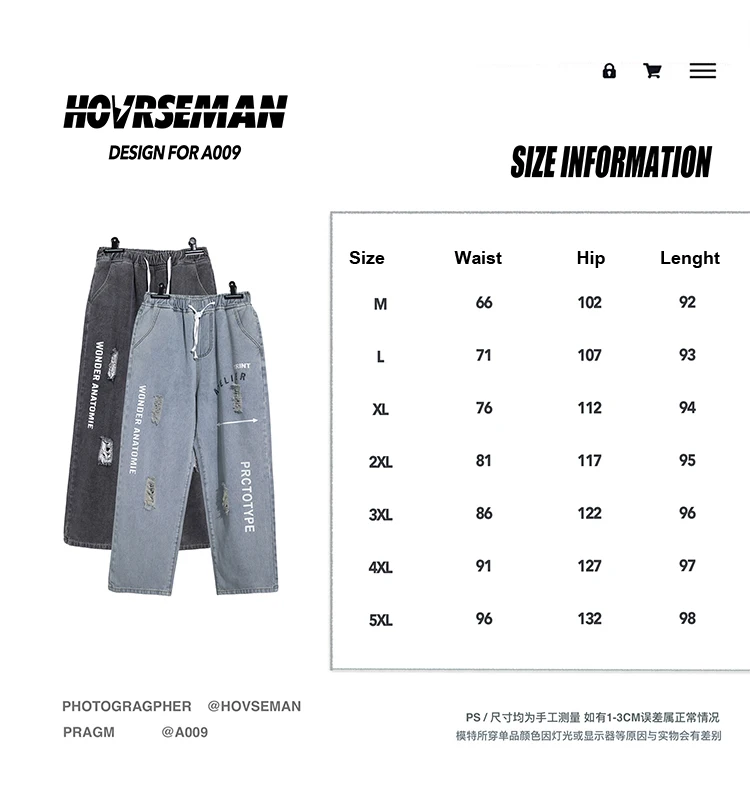 Oversized Wide Leg Jeans Pants for Men 2021 Fashion Trends Distressed Clothing Teens Ripped Hole Baggy Denim Trousers Streetwear