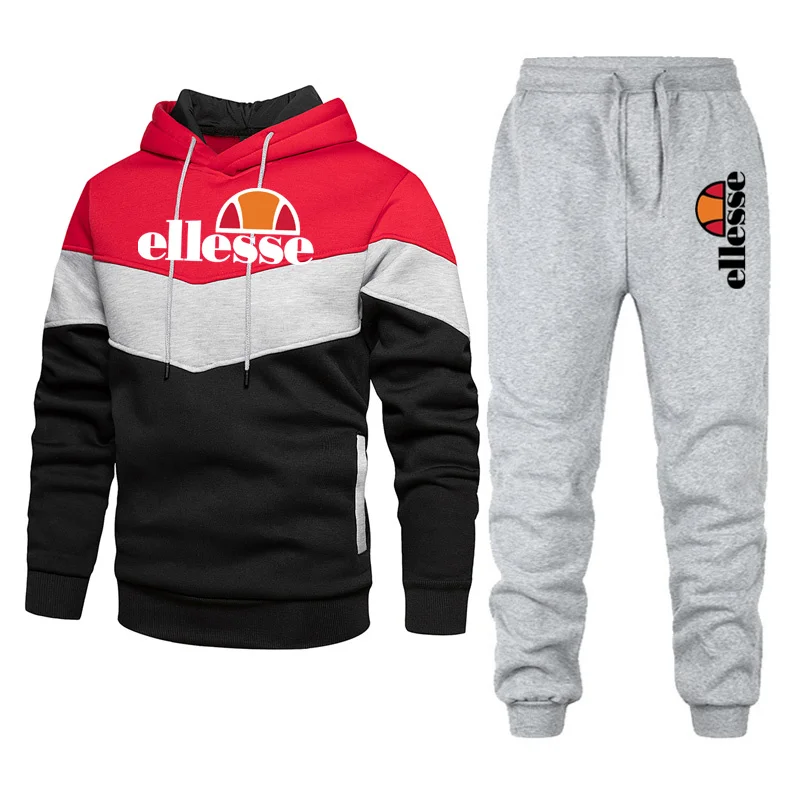 

2021 men's tracksuit , Pure Cotton Leisure Sports Fitness Suit, Tri-color Cotton Thermal Hoodie + Pure Cotton Pants