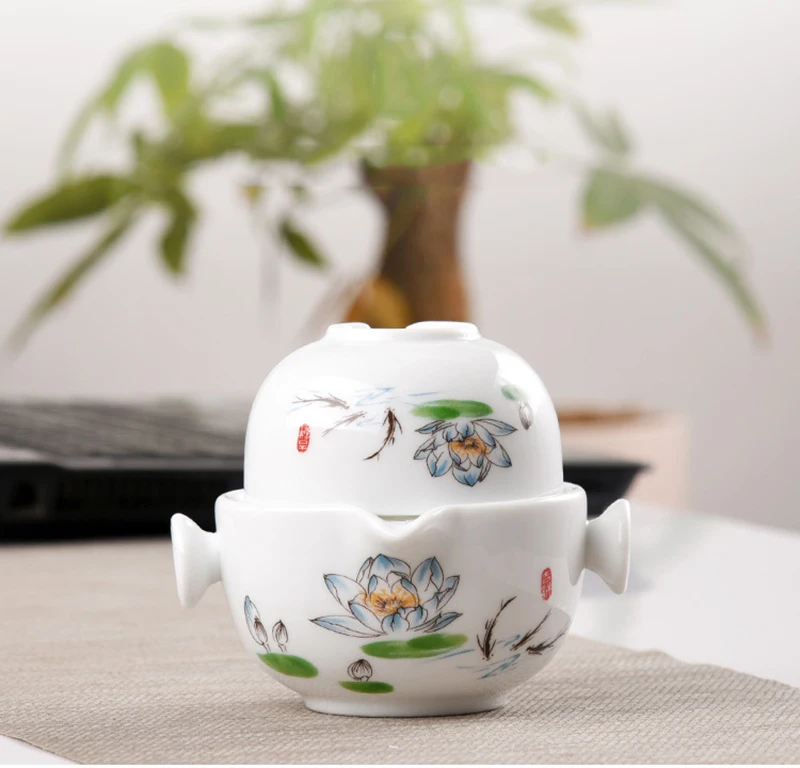 Керамические чайники gaiwan чайники Китайский чайный набор для путешествия с сумкой для путешествий