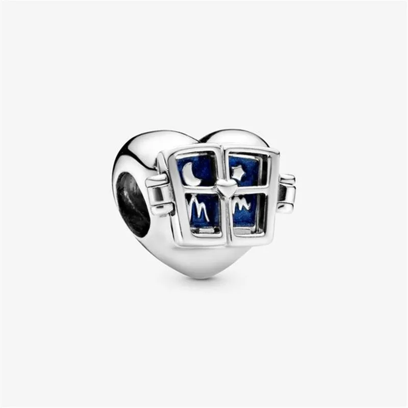

100% Real 925 Sterling Silver Heart Window Charm Fit Original 3mm Bracelet For Women Birthday Fashion Jewelry Gift