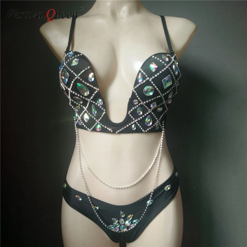 Блестящий бюстгальтер-бикини со стразами женское сексуальное нижнее белье