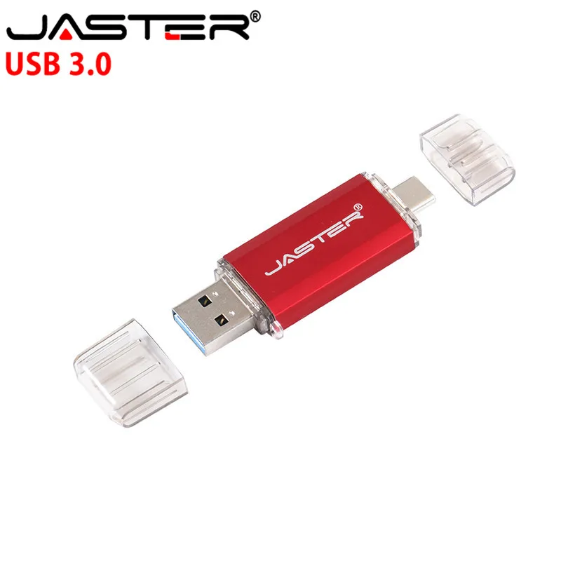 Usb флеш накопители JASTER OTG usb3.0 и type c 16 ГБ 32 64 128 4 pendrives dual pen drive для системы android c|USB