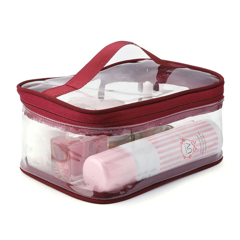 

Clear Travel Toiletry Makeup Bag Zipper Waterproof Transparent Organizer