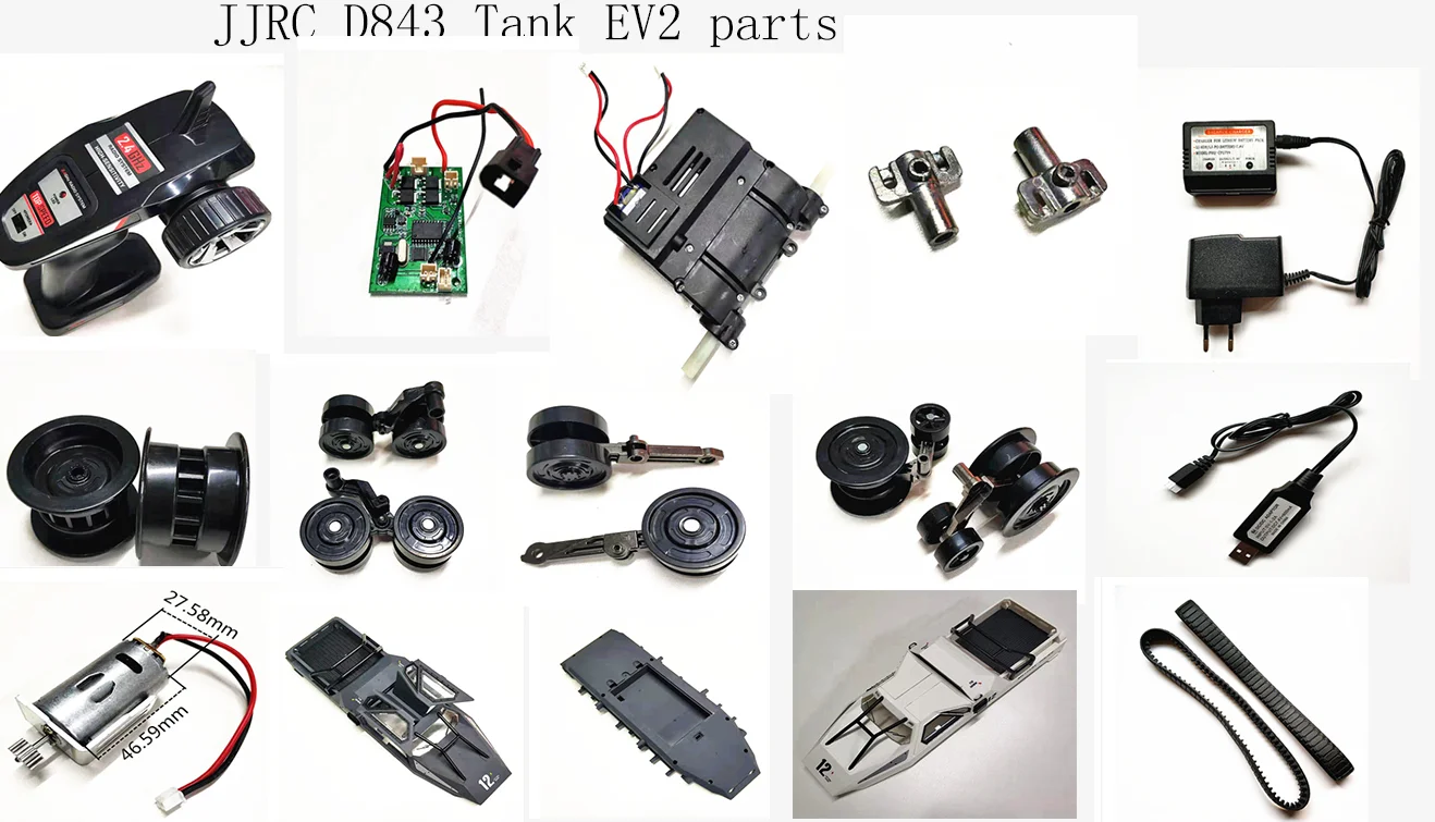 JJRC D843 Tank EV2 RC гусеничная модель оригинальные запчасти пульт дистанционного