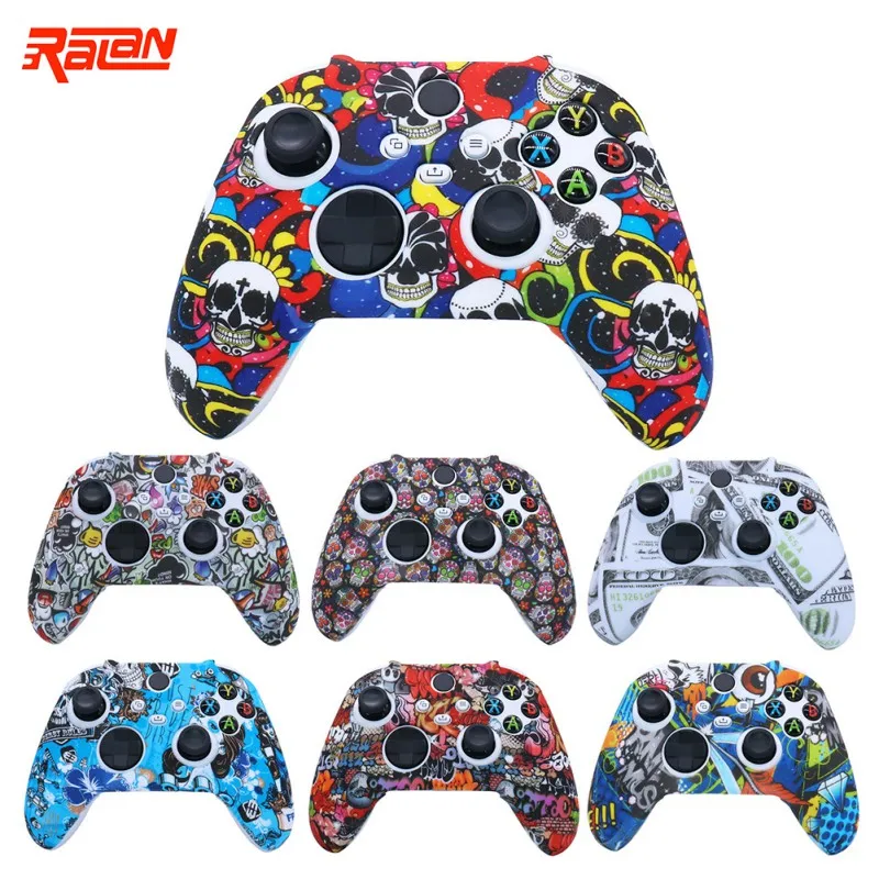 Камуфляжный силиконовый защитный чехол для ручки Xbox серии S/X мягкий резиновый с