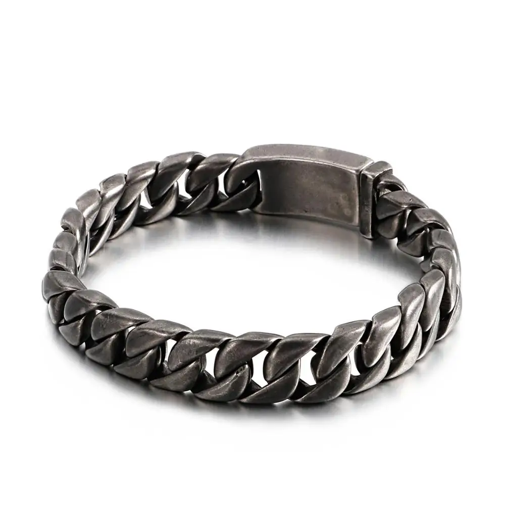 

Kalen Cuban Chain 12mm Width O Chain Silver Color Bracelet 316L Stainless Steel Wristband Men's Fashion Accessory