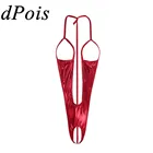 Женское нижнее белье, Цельный купальник, купальный костюм с вырезами, боди из лакированной кожи, купальный костюм с открытым бюстом, одежда для сна