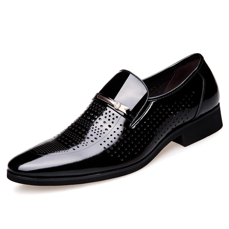 

Summer Autumn Pointed Toe Mens Dress Shoes 2021 Breathable Black Wedding Shoes Formal Suit Office Shoes Man Leather Shoe