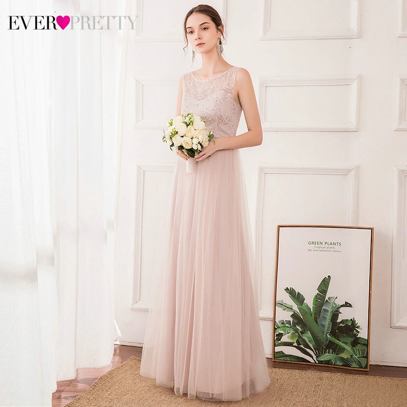 Элегантные розовые вечерние платья Ever Pretty A Line без рукавов с блестками кружевное