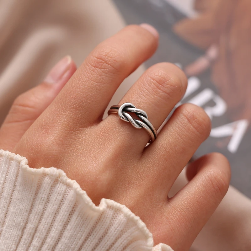 

FAMSHIN Retro Neutral Ring For Women Party Silver Color Opening Ring For Students Hip-hop Punk Trendy Rings Minimalist Jewelry