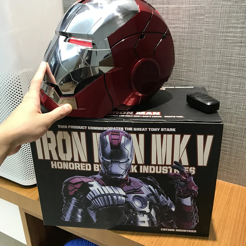 Marvel Iron Man MK5 Helmet Voice-activated Deformation Avengers Cosplay Cap Wearable Masks For Halloween Birthday Gift | Игрушки и хобби