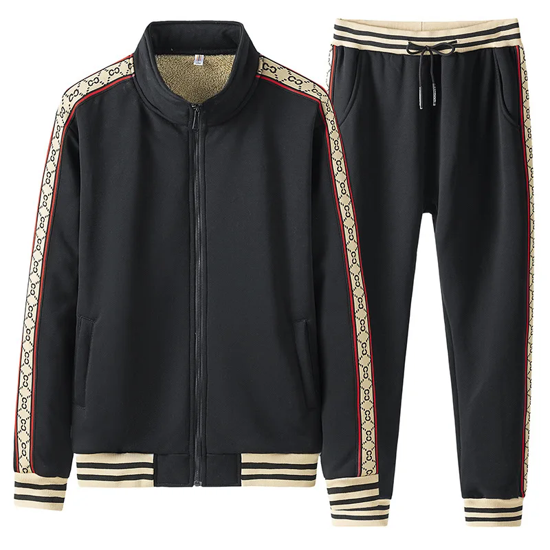 

Mimi Lambs wool men suit pants qiu dong han edition popular two-piece men's sportswear add wool coat