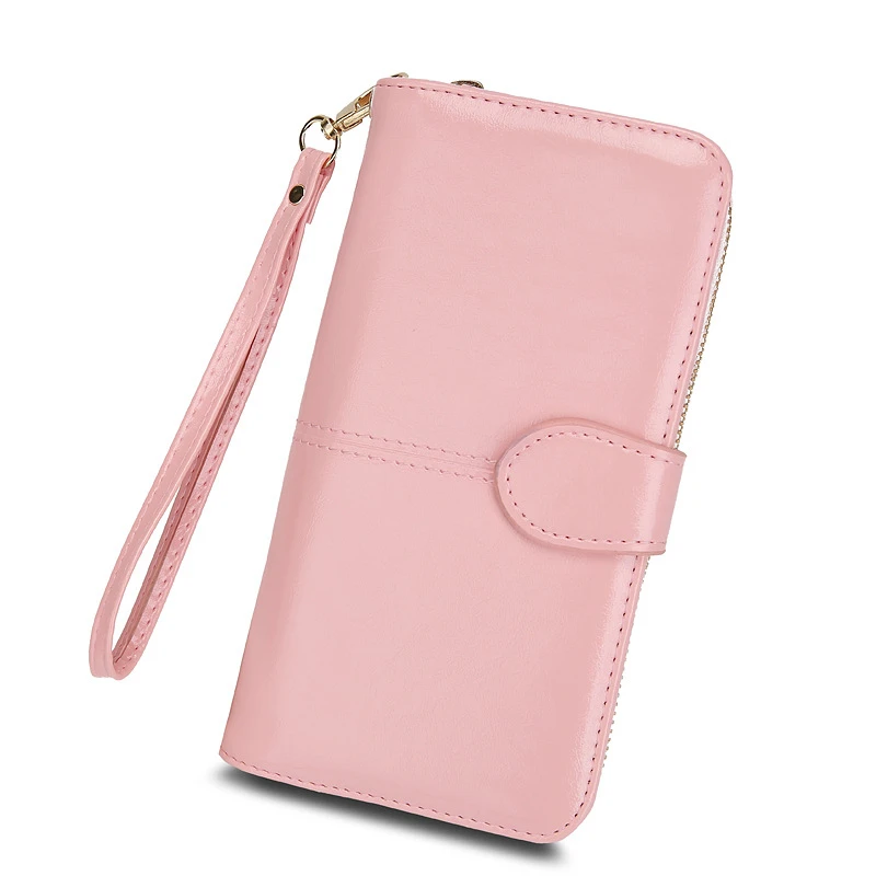 

Women Wallet Female Purse Women Leather Wallet Long Trifold Coin Purse Card Holder Money Clutch Wristlet Multifunction Zipper