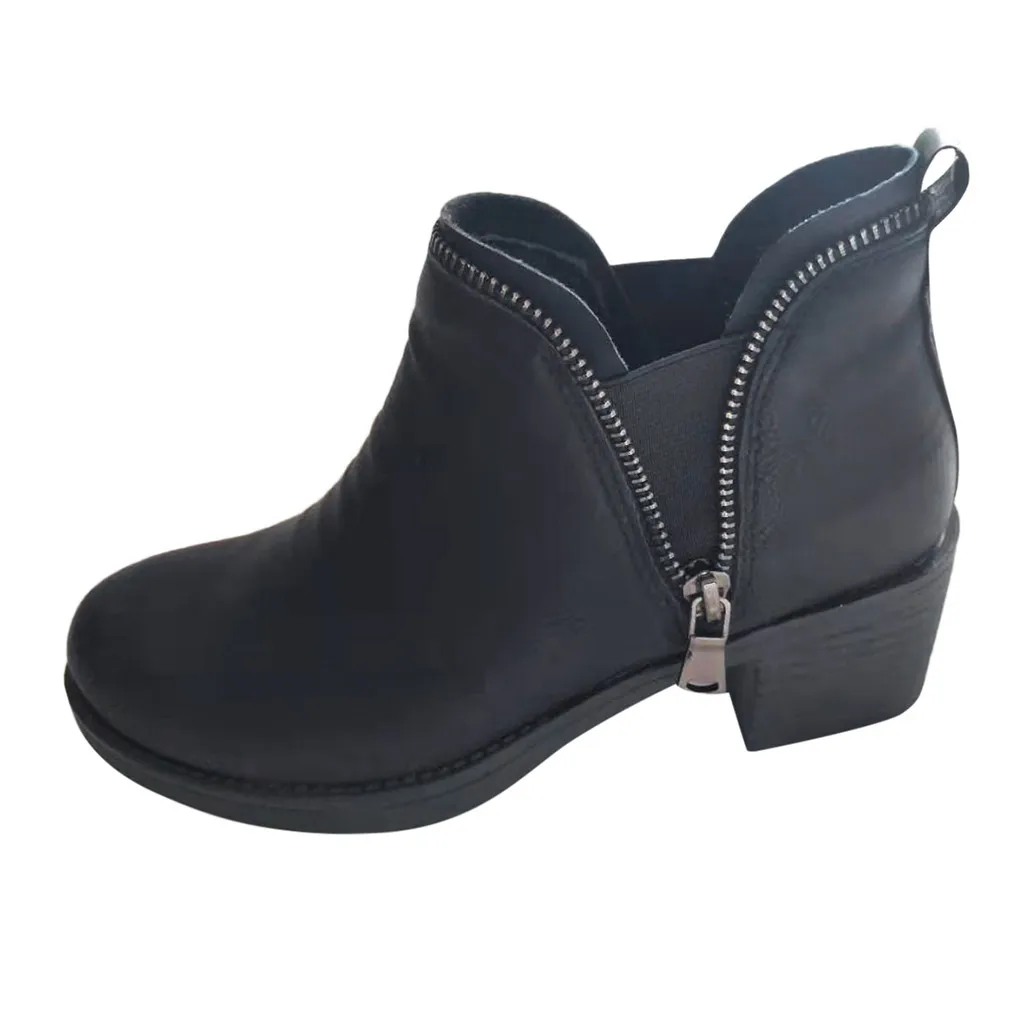 Женские ботильоны на высоком каблуке SAGACE черные офисные кожаные ботинки низком с