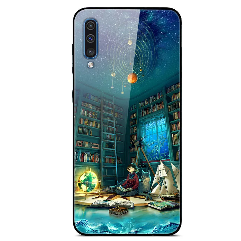 Стеклянный чехол для телефона samsung A50, Твердый чехол на заднюю панель для samsung Galaxy A50, чехол из закаленного стекла J7 a505 A30S A50S - Цвет: NEW 19