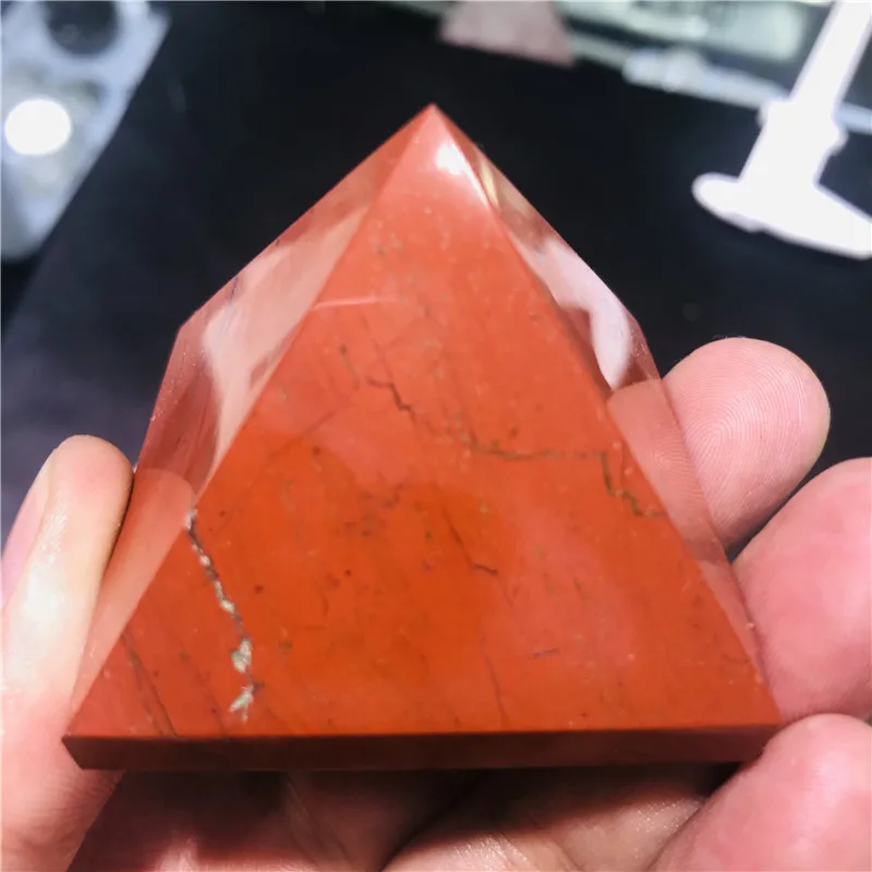 100% natural red jasper stone quartz crystal pyramid healing reiki Chakra