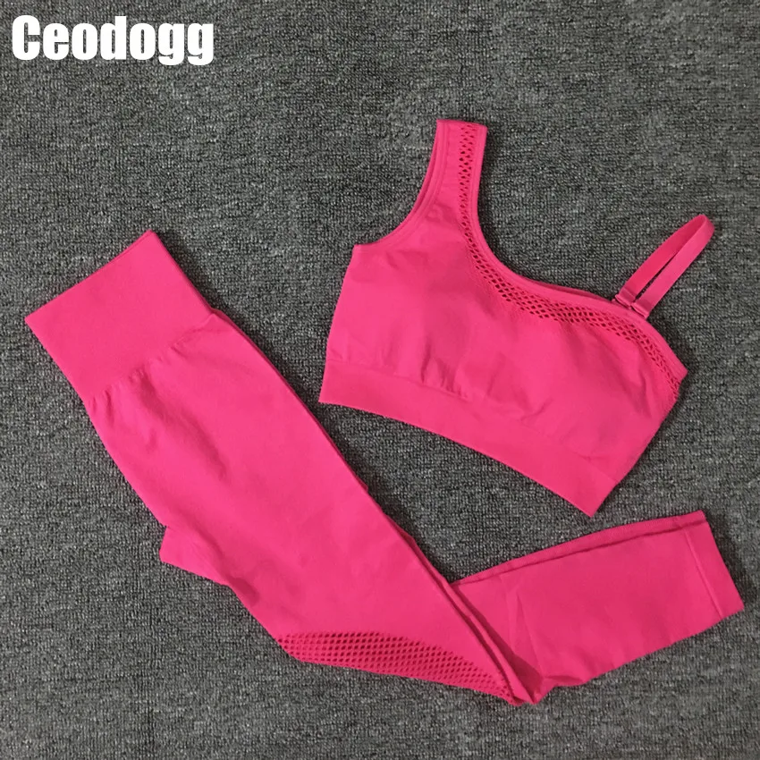 Женский бесшовный костюм для йоги из 2 предметов укороченный Топ с длинным