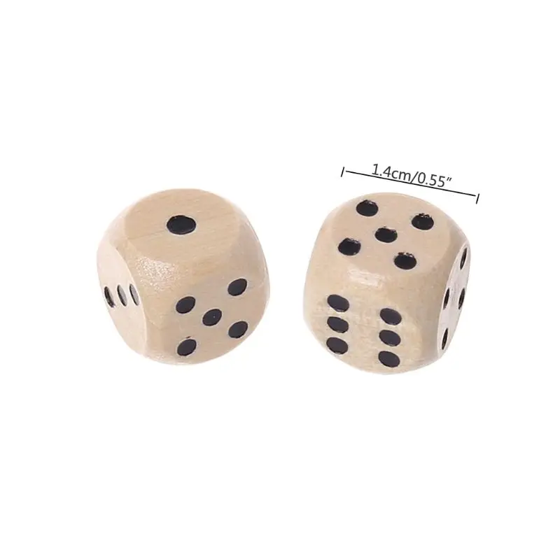 

10pcs 6 Sided Wood Dice Point Cubes Round Corner Party Kid Toys Game 14*14*14mm Dice Toys Multi Sides Dice For Adults Board Game